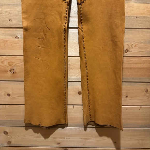 VTG 1970s North Beach Leather Whipstitch Leather Pants Ladies 7/8 - Picture 4 of 14